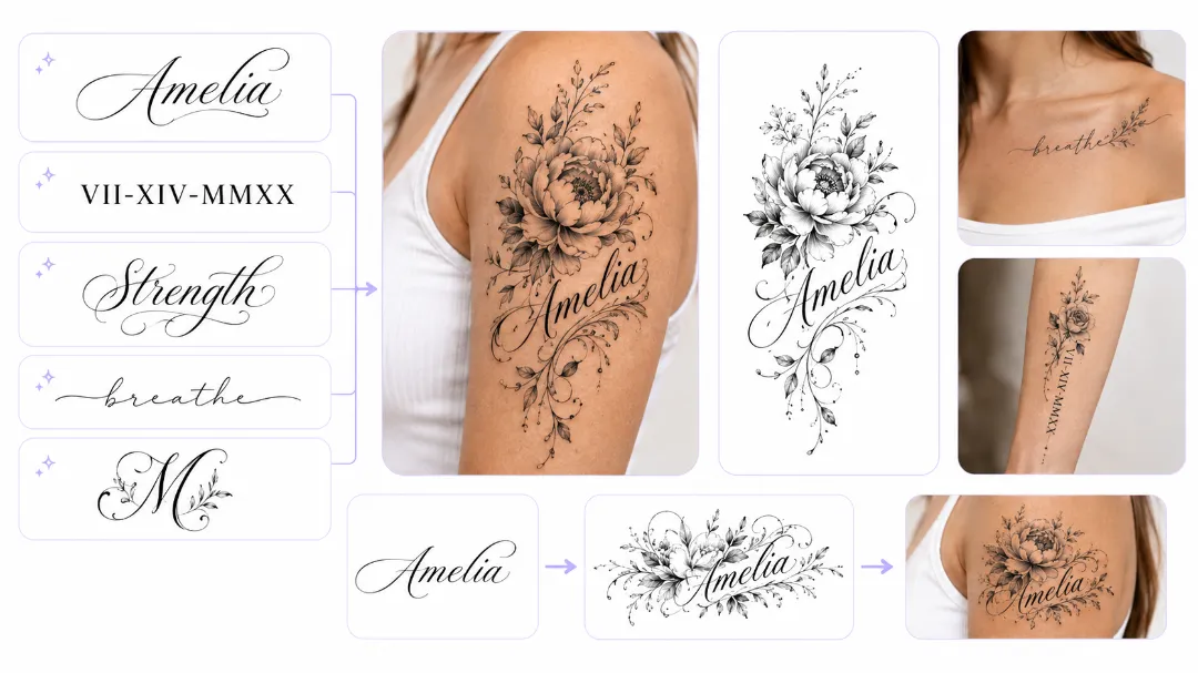 Add Names, Quotes, and Text to Your Tattoo