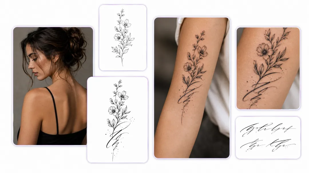 aitat.app Free AI Image to Tattoo Generator – memorial tattoo with name and date lettering