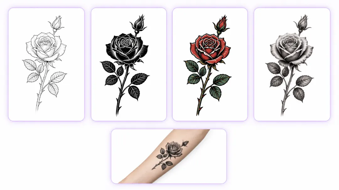 aitat.app Free AI Image to Tattoo Generator – portrait tattoo keeping subject recognizable