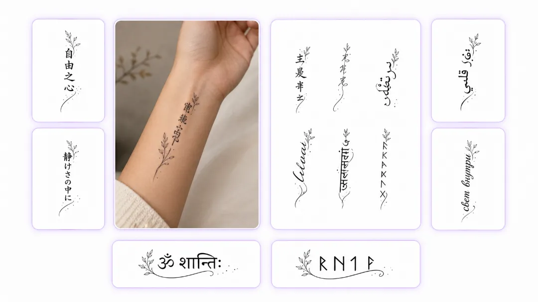 Tattoo Text in Any Language and Symbol System